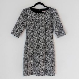 Black & white leopard print shift dress